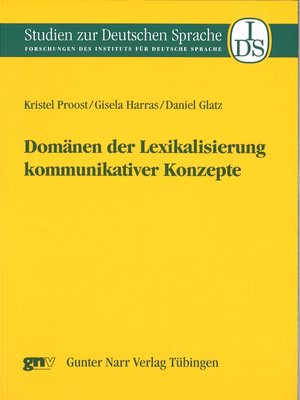 cover image of Domänen der Lexikalisierung kommunikativer Konzepte